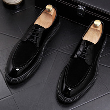 British fashion design men business office formal dress black genuine leather shoes platform gentleman shoe comfortable sneakers 2024 - buy cheap