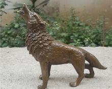 Artesanato criativo de lobo de cobre puro, escultura de animal para decoração de casa, coleção de ornamentos grandes para lobos 2024 - compre barato