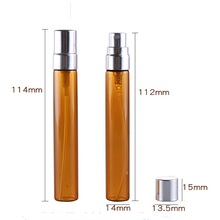 14mm Diameter Glass Spray Bottle 10ml Brown Portable Traveling Bottle Empty Cosmetic Containers Bottle Aluminum Cap Perfuem Vial 2024 - buy cheap