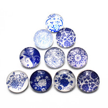 Pingentes de vidro de porcelana 20-estilo chinês aleatório azul-branco para pulseiras-18mm 2024 - compre barato