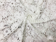 5Yards/lot Latest White African Guipure Lace Embroidery Flower Water Soluble Chemical Lace Fabric high quality African Cord Lace 2024 - buy cheap