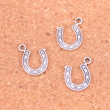 Dijes de herradura de la suerte chapados en plata antigua, accesorios de joyería hechos a mano, 18x12mm, 150 piezas 2024 - compra barato