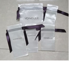 Satin drawstring jewelry pouch bag 100pcs 20*20cm Satin gift bags custom logo and free shipping for jewelry gift storage 2024 - buy cheap
