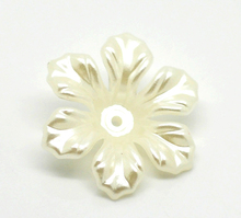 Acrylic Spacer Beads Flower Beige About 26mm(1") x 26mm(1"), Hole: Approx 1mm, 10 PCs new 2024 - buy cheap