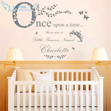 "Once Upon A Time Princess ..." Vinyl Wall Stickers Home Decor Personalized Princess Name Decal Baby Bedroom Decoration Wall Art 2024 - buy cheap