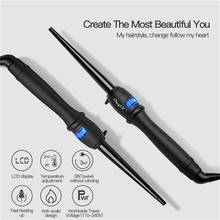 Tourmaline Ceramic Hair Curling Iron Dual Voltage Electric Hair Curler Professional Hair Curling Cone Wand With LCD Screen 46 2024 - buy cheap