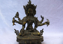 Collectible bronze lion statue S0248 8"Tibet Buddhism Temple Copper Bronze gild Ushnisha Vijaya Buddha statue 2024 - buy cheap