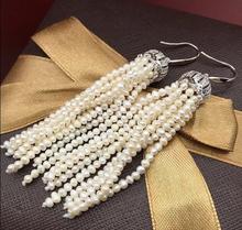 Beautiful White Cream Small Crown Tassel Pearl Earrings Hook 2024 - buy cheap