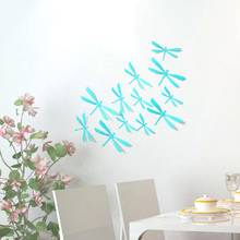 Новые наклейки на стену 12 шт наклейки на стены декоративные наклейки для дома 3D Стрекоза радуги ПВХ обои для гостиная 2024 - купить недорого