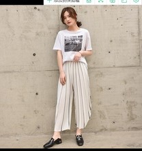 HOT SELLING fashion fold  striped mid waist straight wide leg pants female Harem pants IN STOCK 2024 - buy cheap
