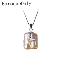 BaroqueOnly-collar con colgante de gota de agua Natural, 18-22mm, colgante de plata de ley 925, joyería de perlas para mujer 2024 - compra barato