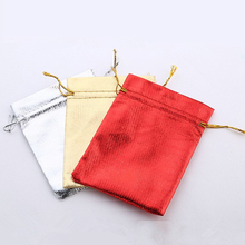 50Pcs/lot 9*12cm 7*9cm Gold Silver Drawstring Organza Jewelry Organizer Pouch Satin Christmas Wedding Gift Bag Jewelry Bag 2024 - buy cheap