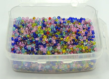 Cuentas de semilla de cristal de Color mezclado transparente 5000, 2mm (10/0) + caja de almacenamiento 2024 - compra barato