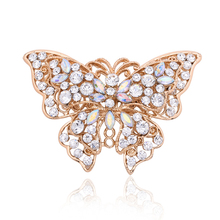 Fashion Gold jewelry butterfly brooch for Girl wedding dress Rhinestone Butterfly Sliver brooches for women hijab pins   X1531 2024 - buy cheap