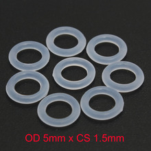 OD 5 мм x CS 1,5 мм VMQ PVMQ Силиконовое полупрозрачное уплотнительное кольцо, уплотнительное резиновое кольцо 2024 - купить недорого