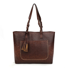 Большая вместительная женская сумка через плечо, сумка-тоут, новые сумки на плечо для женщин с кисточкой, известные дизайнеры, кожаные сумки, Sac 2024 - купить недорого