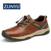 ZUNYU-Zapatillas deportivas de cuero genuino para hombre, zapatos masculinos informales de alta calidad, para exteriores, 38-46 talla grande, 2019 2024 - compra barato