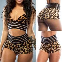 2019 Summer Women Leopard Printed Yoga Shorts Seamless High Waist Sport Leggings Running Fitness Gym Short Pants Dropshipping 2024 - buy cheap