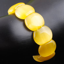 RONGZUAN-pulsera elástica de hilo Natural de perlas de ópalo para mujer, brazalete amarillo, joyería de 7 pulgadas de longitud, TK3300 2024 - compra barato