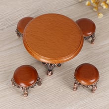 New 1/12 Dollhouse Miniature Wooden Furniture Miniature Round Wooden Coffe Stool/table Wood 2024 - buy cheap