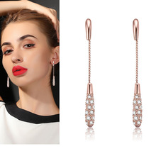 Crazy Feng-Pendientes largos de cristal para mujer, aretes con borla, temperamento, diamantes de imitación, accesorios, regalos 2024 - compra barato