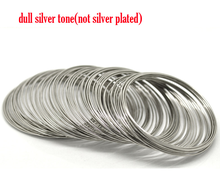 DoreenBeads Silver Color Memory Beading Wire for Bracelet 55-60mm Dia. 200 loops (B17928), yiwu 2024 - buy cheap