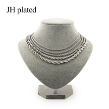 JHplated African fashion width 3 4 5 6mm length 45 50cm Men Silver color Necklaces Women give boy friends Jewelry Birthday Gift 2024 - buy cheap