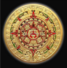 Пророчественный календарь 2012 + Майский ацтекский позолоченный заказ образцов монет + 2 шт./лот Золотая монета на заказ/бесплатная доставка 2024 - купить недорого