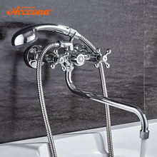 Accoona Shower Faucets Classic Bathtub Faucet Chrome Plated Single Holder Long Nose Brass Bathroom Faucet Bath Mixer Tap A7176 2024 - buy cheap