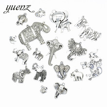 YuenZ mixto 17 Uds antiguo elefante color plata encantos de aleación de Zinc collar de pulsera de pendiente de la joyería DIY hecho a mano U038 2024 - compra barato