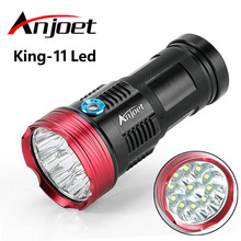 Anjoet 23000 lumens powerful flashlights King 11T6 LED Waterproof  torch 11x XM-L T6 LED Outdoor light Camp Hunting for 18650 2024 - buy cheap
