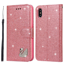 SMILYOU Flip Leather Phone Case For iPhone X 7 8 Plus Case Glitter Card Slot Wallet Stand Cover For iPhone 6 6S Plus 5 5E Fundas 2024 - buy cheap