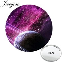 JWEIJIAO-espejo portátil de bolsillo para maquillaje, Mini espejo con diseño de Planeta, estrellas, Galaxia, foto artística, para viaje 2024 - compra barato