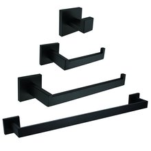 Black Painting Bathroom Hardware Set 304 Stainless Steel Black Bathroom Accessory Set Wall Mounted Bathroom Products 2024 - buy cheap