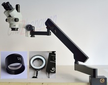 FYSCOPE-microscopio FOCAL con ZOOM estéreo, microscopio FOCAL con soporte articulado, 60 uds. LED, 3.5X-45X 7X-45X 2024 - compra barato