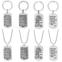 Stainless Steel To My Son To My Daughter Dog Tags Keychains Keyring Pendant Necklace From Dad Mom Birthday Graduation Gifts 2024 - buy cheap