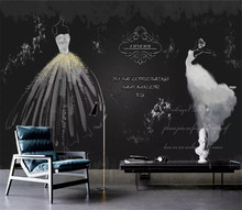 Papel de parede foto personalizada 3d, retro, branco, vestido de casamento, não-tecido, mural de sala de estar, plano de fundo de tv, adesivos de parede para decoração de casa 2024 - compre barato