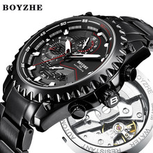 BOYZHE Men Automatic Mechanical Watch Business Luxury Brand Luminous Stainless Steel Waterproof Sport Watches Relogio Masculino 2024 - buy cheap