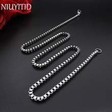 NIUYITID Wide 1.5/2.0/2.4/3.0mm Men Necklace Chain Fashion Stainless Steel Silver Color jewelry For Male Boy 2024 - buy cheap