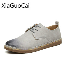 Sapatos masculinos casuais de couro, respirável, primavera e outono, sapatos masculinos planos de borracha, com cadarço, sólido, venda imperdível 2024 - compre barato