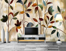Custom papel de parede,Painting abstract color leaves wallpapers,living room tv sofa wall bedroom 3d wall murals wallpaper 2024 - buy cheap