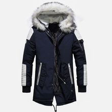 2020 Winter Men's Parkas Coat Fur Collar Hooded Long Cotton-Padded Jacket Casual Thick Warm Coats Windbreaker Jackets Overcoat 2024 - buy cheap