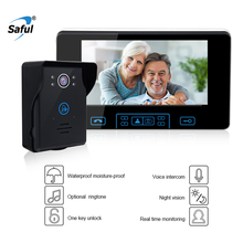 Беспроводной Видеозвонок Saful, устройство связи, 7 дюймов, водонепроницаемый домофон, монитор 1, камера 2024 - купить недорого