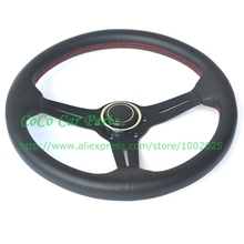Free Shipping ND Racing Car Steering Wheel Leather With small Holes 350mm Universal Sport Car Steering Wheel Game Steering Wheel 2023 - buy cheap