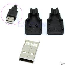 10 шт. Штекерный USB 4-контактный разъем с черным пластиковым покрытием Mar28 2024 - купить недорого