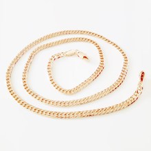Collar de cadena clásico de 55cm de largo para mujer, joyería de Color oro rosa, regalo, nueva moda 585 2024 - compra barato