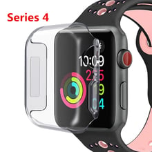Funda completa suave de silicona para apple watch band 44mm 40mm 42mm/38mm iwatch series 5 4 3 2 marco transparente ultrafino 2024 - compra barato