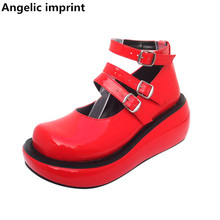 Marca angelic mulher mori menina lolita cosplay sapatos do punk senhora salto alto bombas feminino princesa vestido de festa plataformas sapatos 33-47 2024 - compre barato