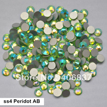 Frete Grátis! 1440 pçs/lote, ss4 (1.5-1.7mm) Peridot AB Plano Voltar Nail Art Cola Na Non Hotfix strass 2024 - compre barato