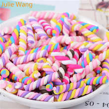 Julie Wang 20PCS Randomly Mix Resin Colorful Soft Rainbow Candy Slime Charms Pendants Jewelry Necklace Bracelet Accessory 2024 - buy cheap